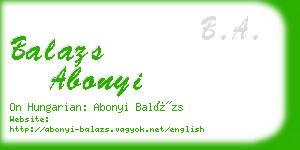 balazs abonyi business card